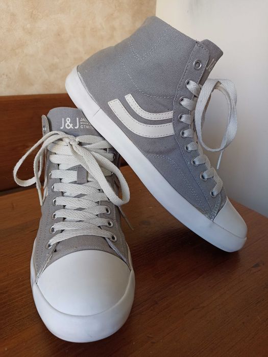 Сірі високі кеди хайтопи Jack & Jones 43 розмір 27,5 см
