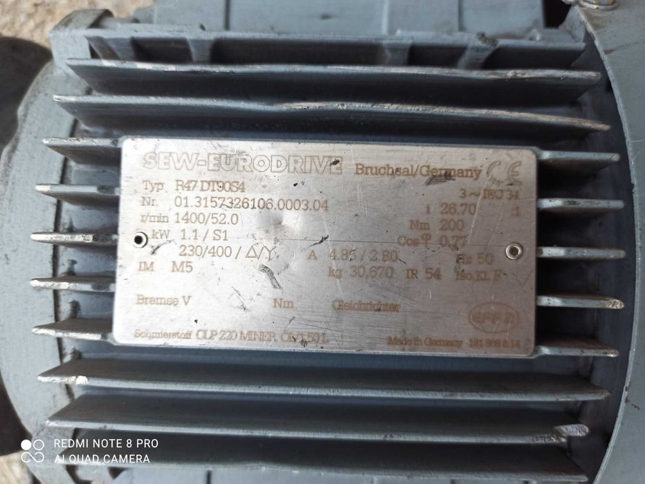 Motoreduktor 1.1kw. 52obr.