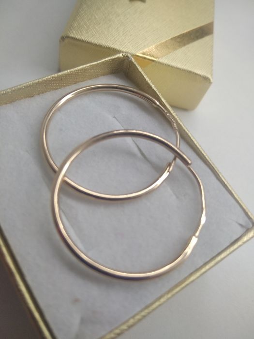 Złote kolczyki gładkie koła złoto 585 średnica 2,5cm  976