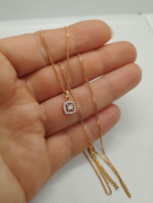 Золотая тонкая цепочка с кулончиком 45 см  1.52 грамма