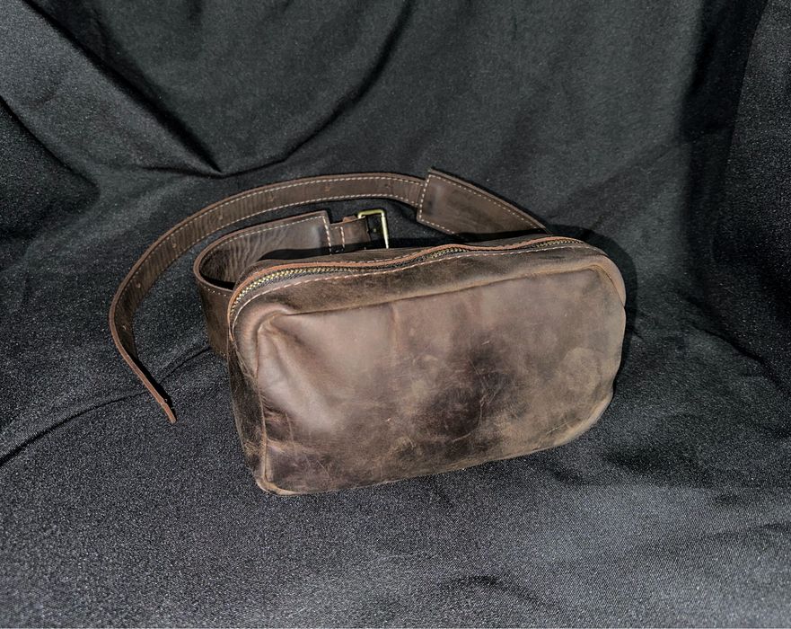 Поясна шкіряна сумка bagllet барсетка бананка з натуральної шкіри