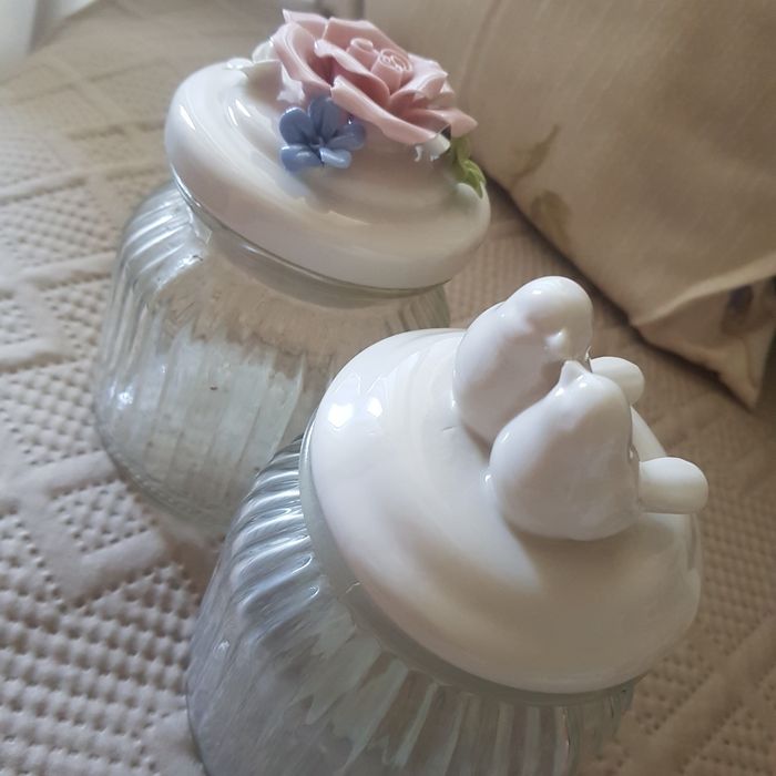 Frascos vidro e ceramica