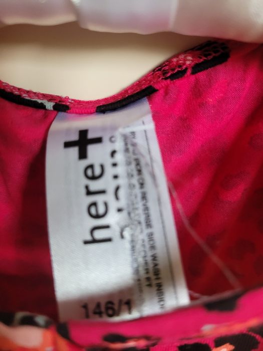 Sukienka dziewczęca różowa panterka 146