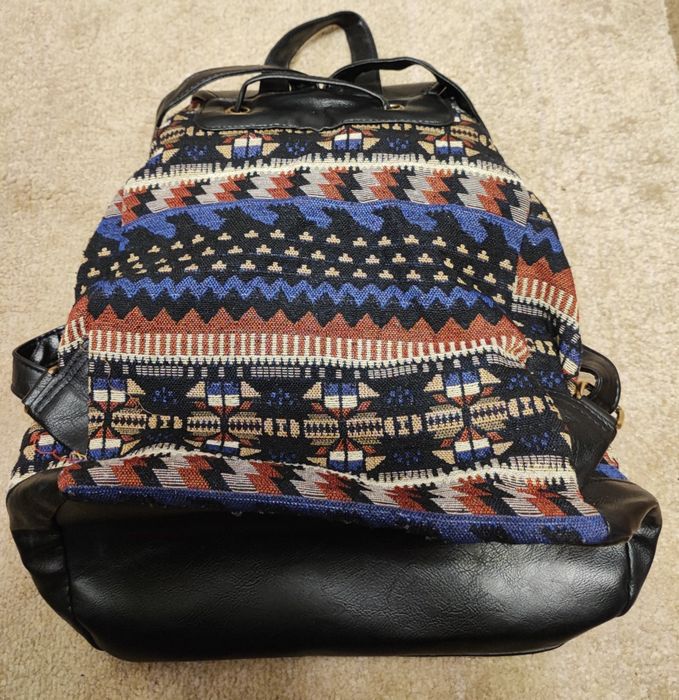 Plecak damski materiałowy, wzorki