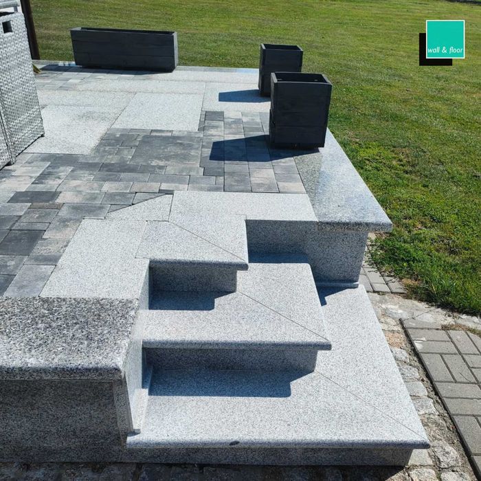 Zestaw Stopnica Podstopień Granit Bullnose G603 Wewnętrze/Zewnętrzne