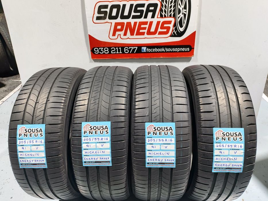 4 pneus semi novos 205-55R16 Michelin - Oferta dos portes