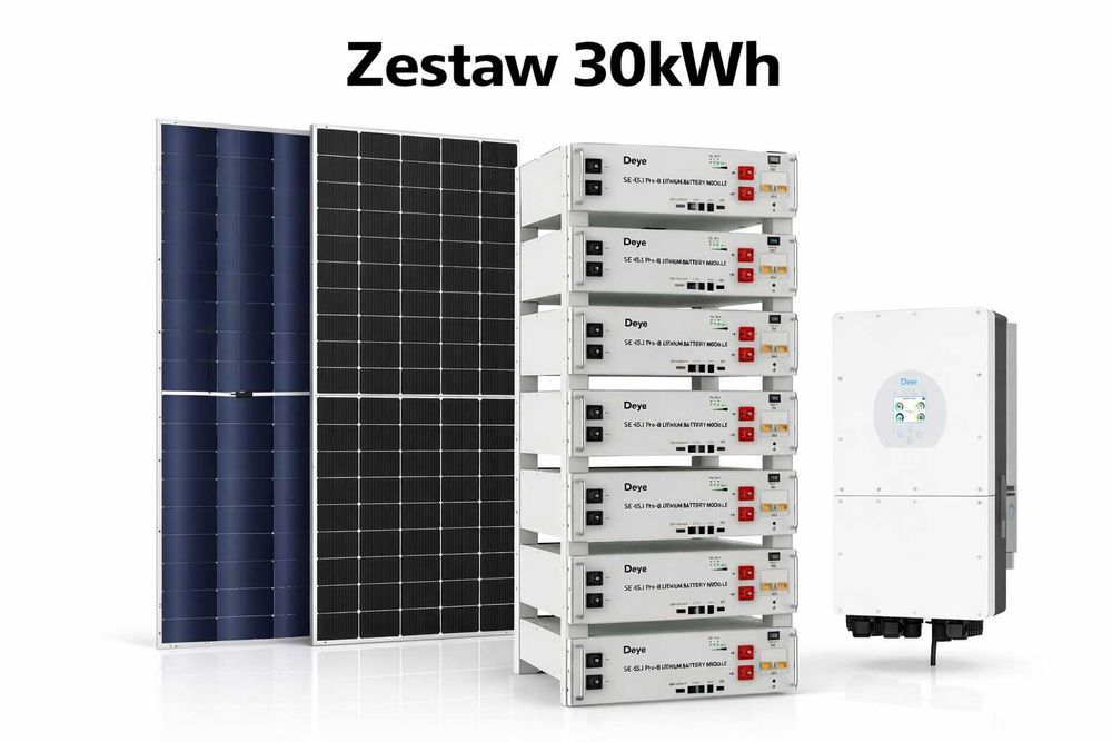 Zestaw budżetowy 30kWh HV (panele, inwerter, 3 fazy, magazyn 35 kWh)