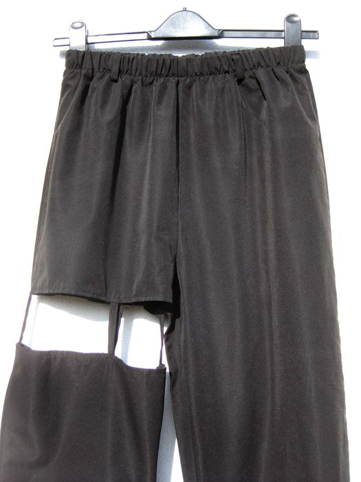 Стильные модные чёрные брюки на резинке высокая талия S M