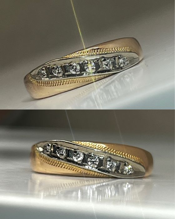 Золота каблучка з діамантами,обручка.Золотое кольцо с бриллиантами.