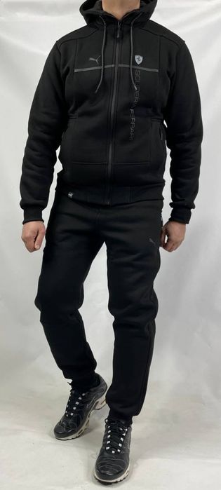 Мужской спортивный костюм Puma зимний теплый на флисе