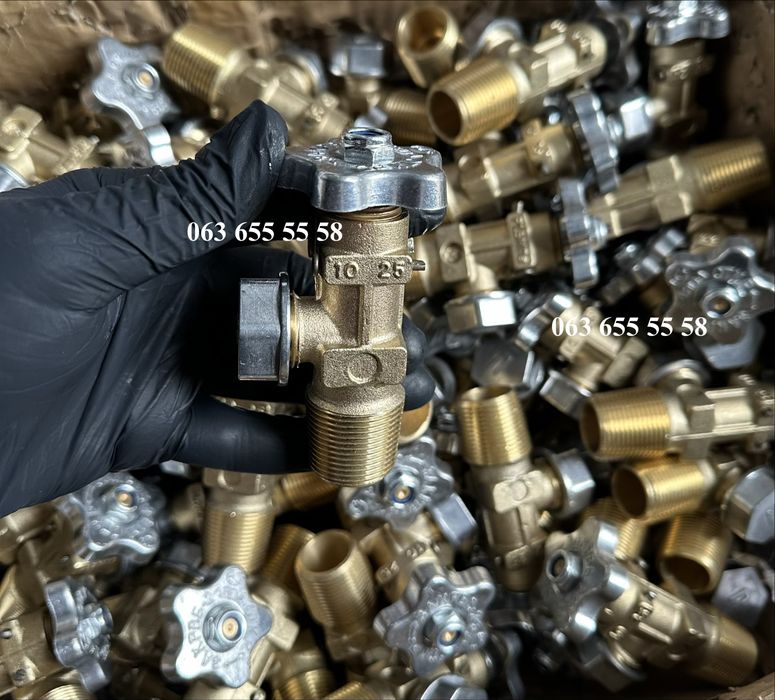 Кран газовый ВБ2, вентиль баллонный пропановый ВБ2 с конусной резьбой