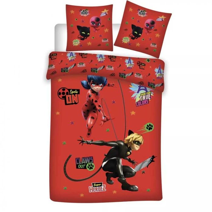 Capa de Edredão em microfibra + 1 Fronha Miraculous Ladybug Battle