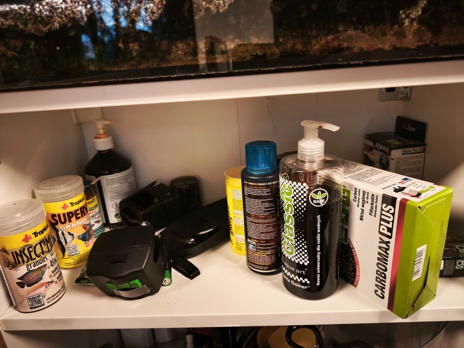 Akwarium 50L, 60x30x30, rybki, filtr kaskadowy, lampy, karmnik ozdoby