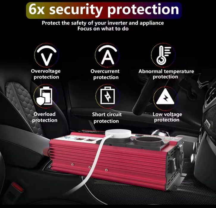 Inversor energia 4000W 2 tomadas novo64283926306178123