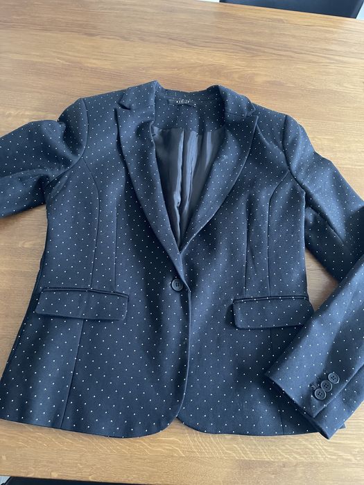 Marynarka czarna w białe groszki 40