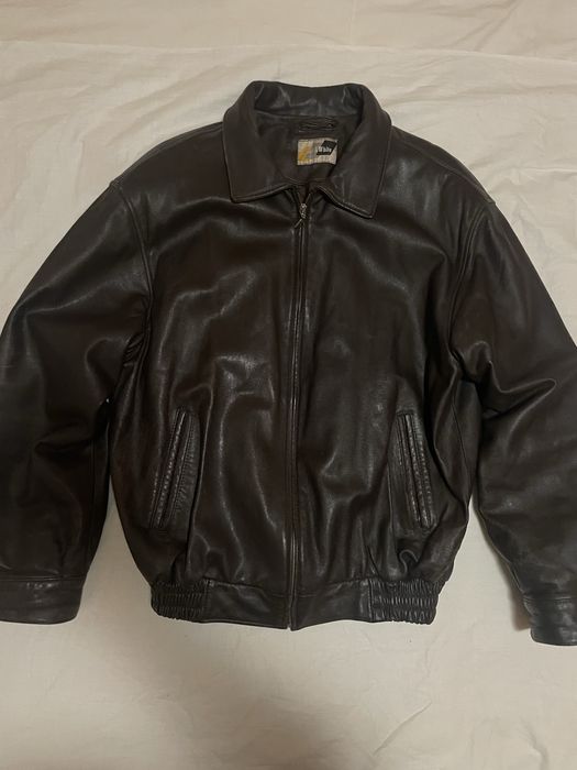 Кожаная куртка L Бомбер Пилот Винтаж Италия