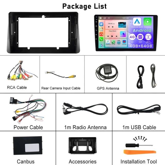 Rádio 10" android Ford Focus 2019-22 CARPLAY WIFI GPS 2/32GB NOVO