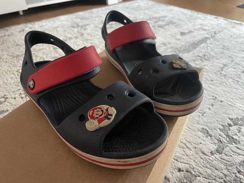 Sandalki Crocs 34-35 (J3) granatowo czerwone