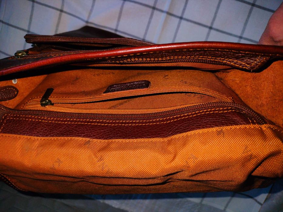 Чоловіча вінтажна шкіряна сумка/месенджер KATANA (Франція) "Brown Dennis Leather Bag", 30 x 34 x 6 см., ідеальний стан