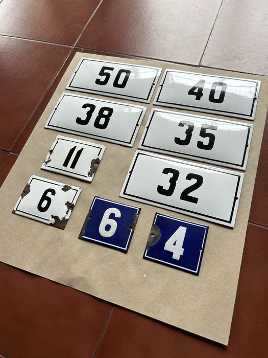 Varios numeros de policia esmalte