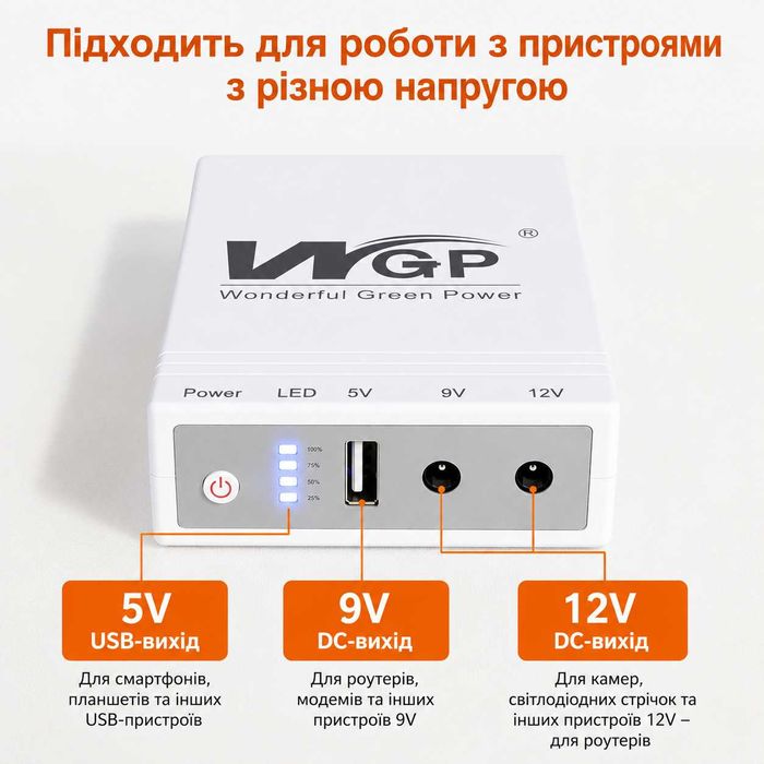 ДБЖ безперебійник WGP 10400mah міні упс повербанк для роутера WIFI WGP mini ups
