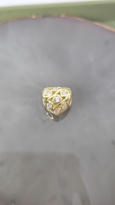Nowy złoty charms do bransoletki typu Pandora serce ażur cyrkonie 585