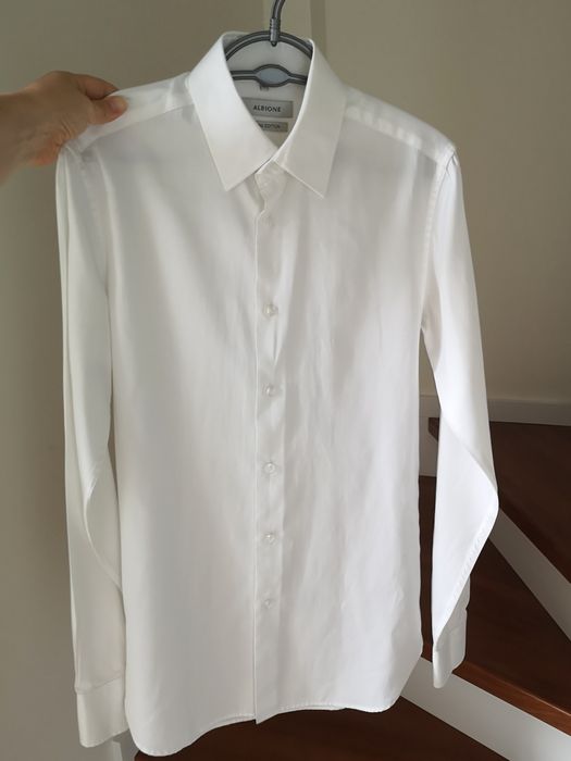 Albione Koszula biała męska młodzieżowa Slim Fit r.37 S/M