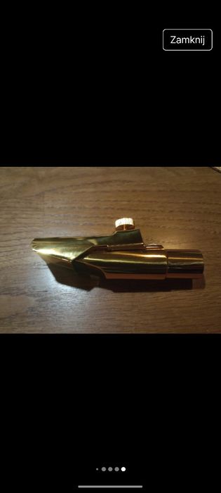 Ustnik do saksofonu altowego NOWY rozmiar 6 - solidny złoty metal MOC!