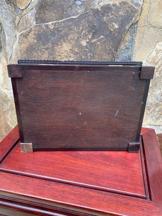 Caixa Guarda jóias Pau-Santo Prata Portuguesa Javali 25 cm Chave