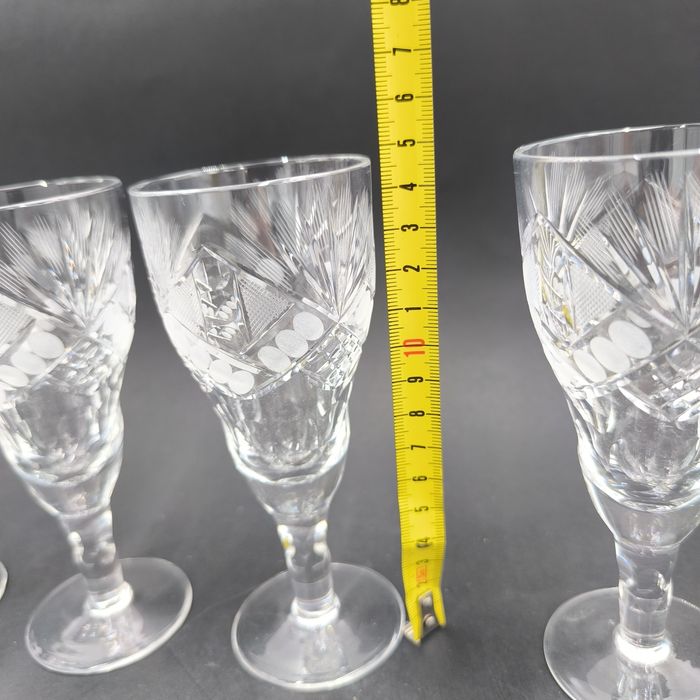 Kieliszki Kryształowe Szklane Vintage Retro