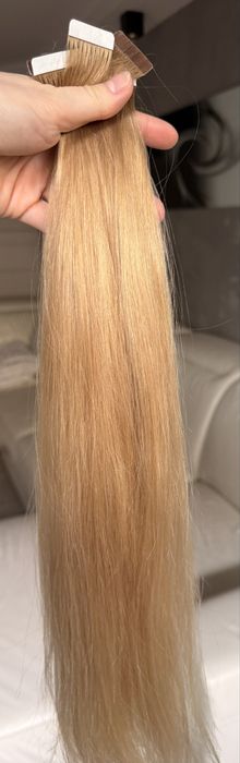 Naturalne wlosy dziewicze  tape on  45-54 cm/ niskoporowate/ piekne/lś