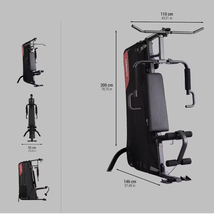 Aparelho de Carga Guiada de Musculação Compacto Home Gym 900