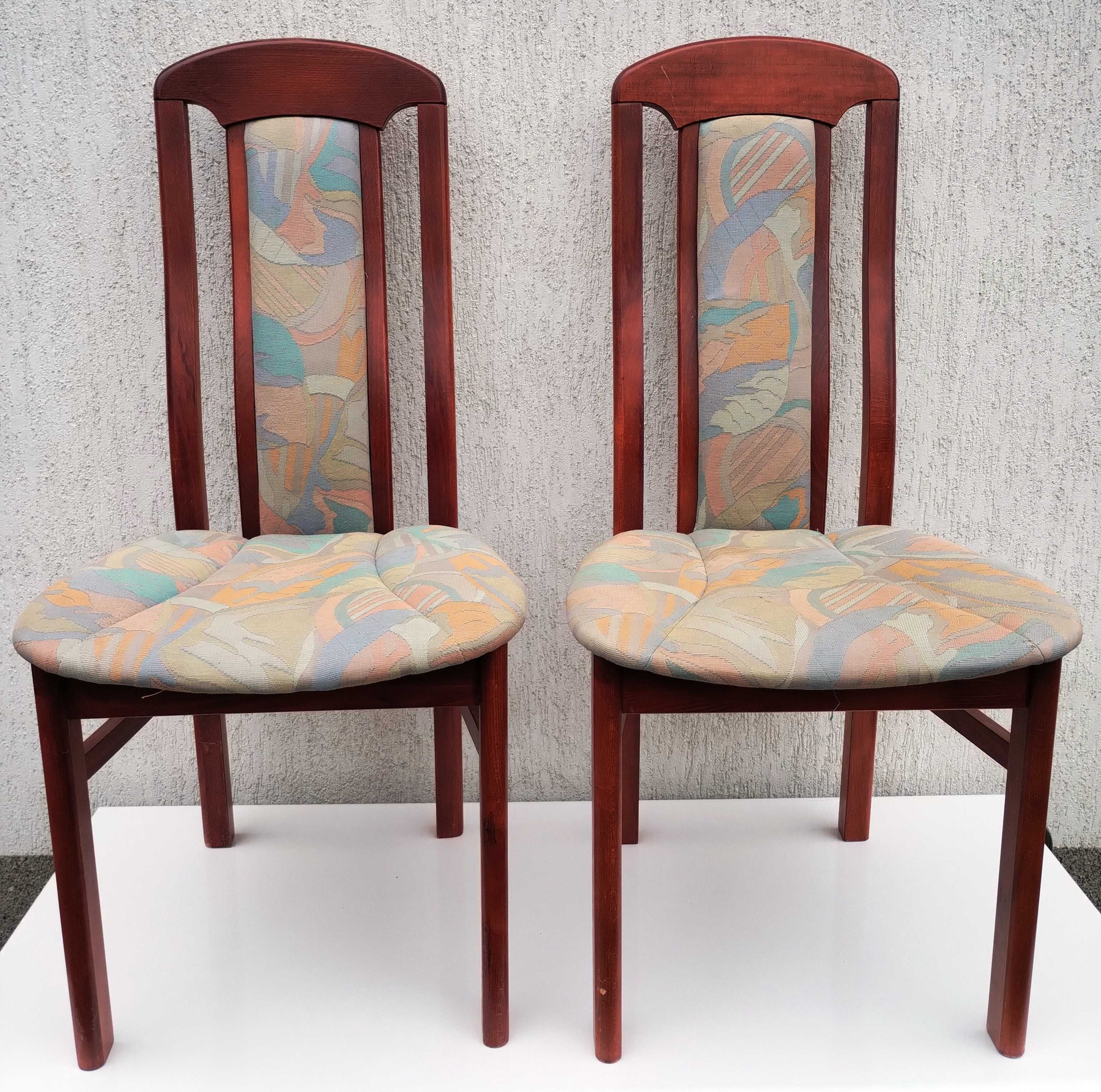 Krzesła krzesło drewniane tapicerowane do kuchni jadalni 2 sztuki Gorzów  Wielkopolski • OLX.pl