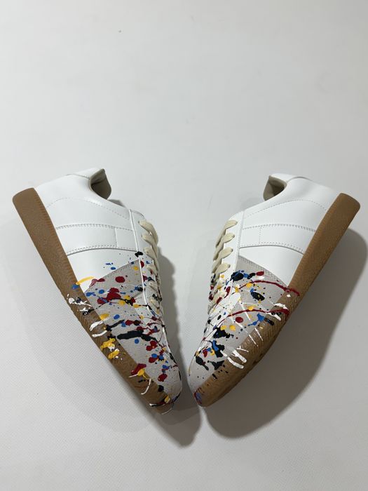 кроссовки Maison Margiela Replica Gats Paint White Sneakers