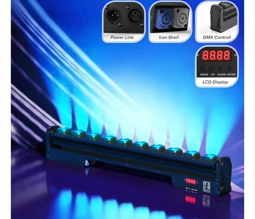 Oświetlenie sceniczne UKing Wallwasher 250 W LED RGBW 4 w 1 DMX512