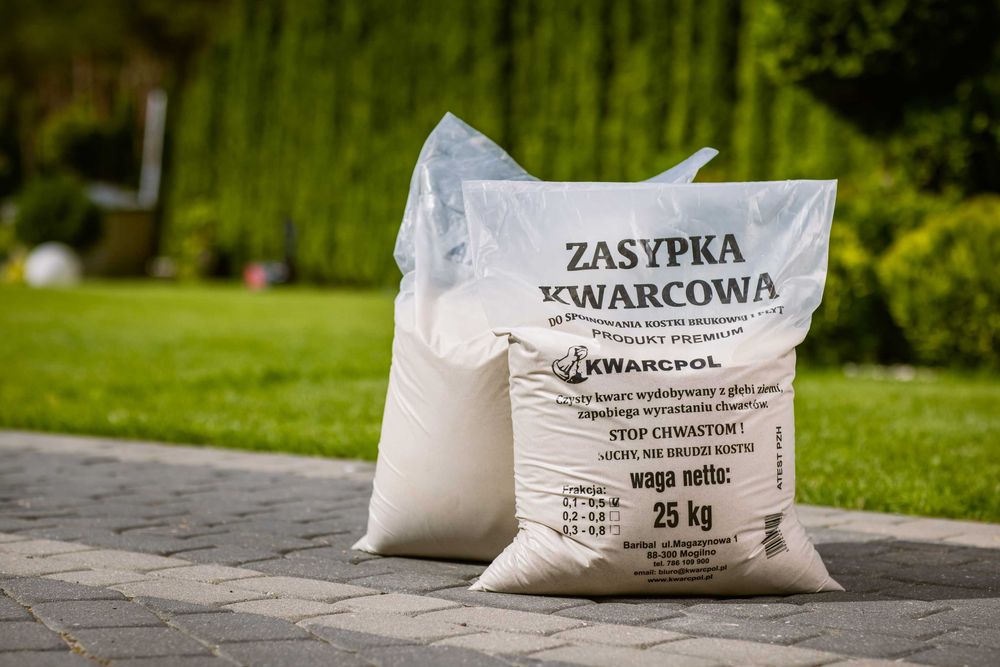 Piasek kwarcowy zasypka do kostki 20kg !50 worków-WYSYŁKA W CENIE!