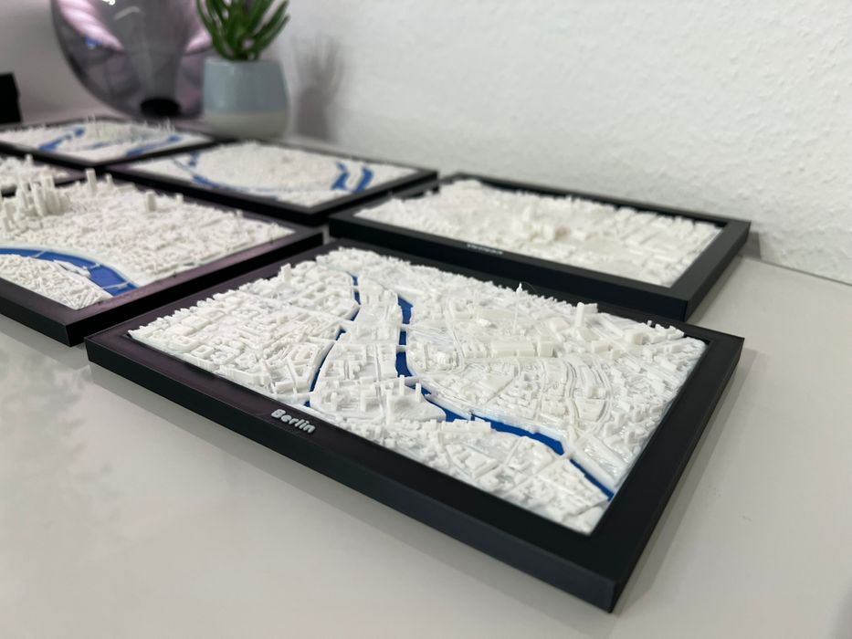 Mapa 3D com relevo Berlim Alemanha