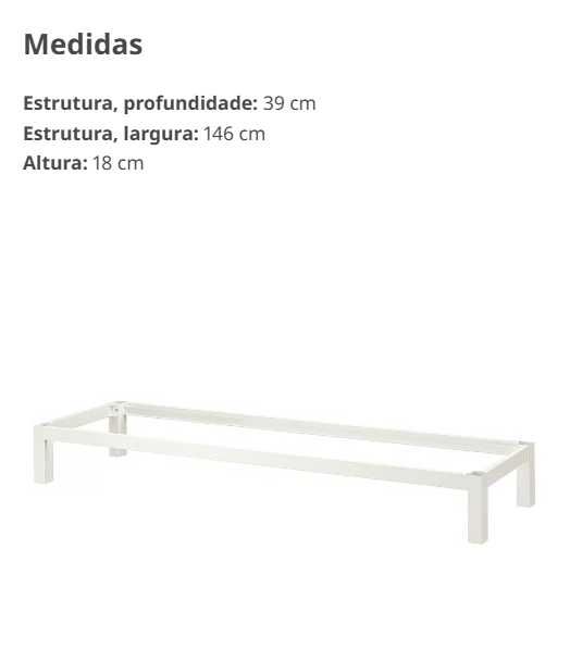 Estante Kallax branca com estrutura inferior - Nova