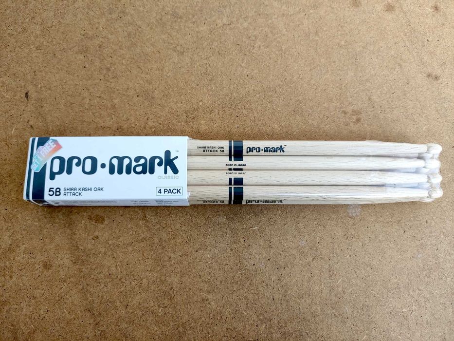Baquetas Pro Mark 5B Shira Kashi Oak Attack - 4 Pack NOVO