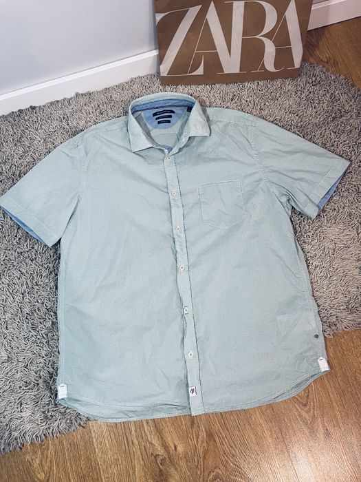 Meska koszula w kratke zielona marco polo rozm L/XL