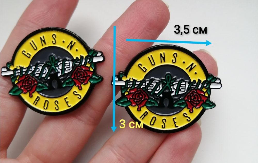 Значок  Guns n Roses подарунок чоловіку дівчині другу музыка рози