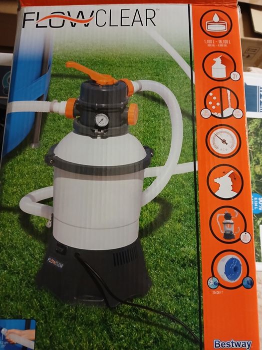 Piscina com filtro de areia