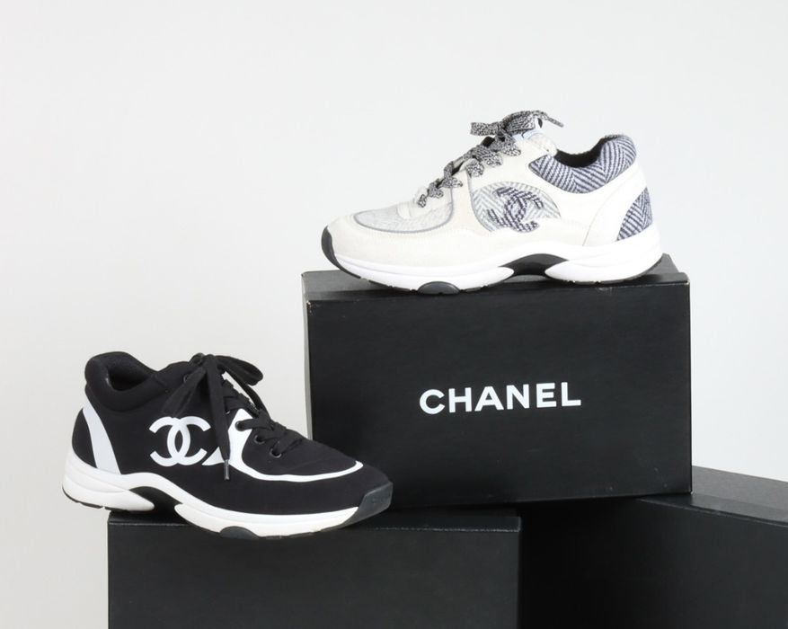 Chanel neoprene low top sneakers CC r.42 sneakersy