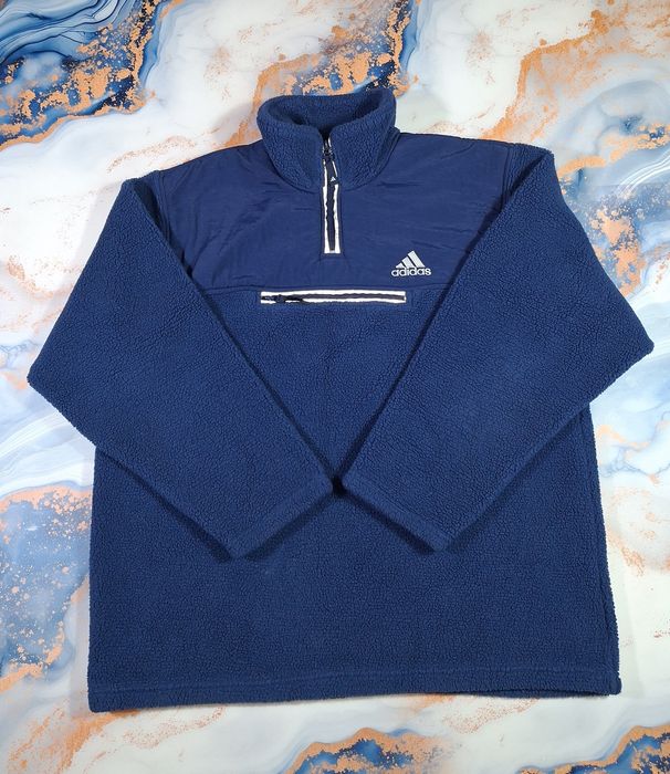 Винтажная флисовая кофта Adidas Vintage Teddy шерпа мужская: 1 599