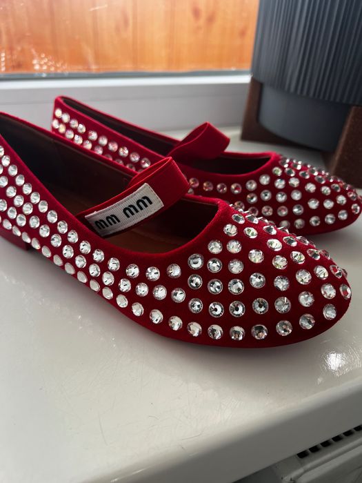 Балетки із стразами в стилі MiuMiu!
