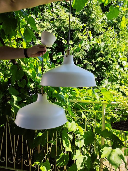 Zestaw 2x kremowa lampa sufitowa IKEA RANARP