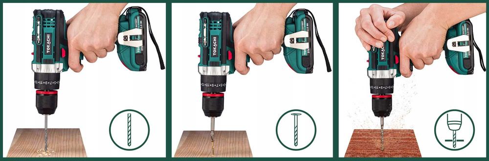 ZESTAW Wkrętarka akumulatorowa udarowa wiertarka metalowa głowica MOC