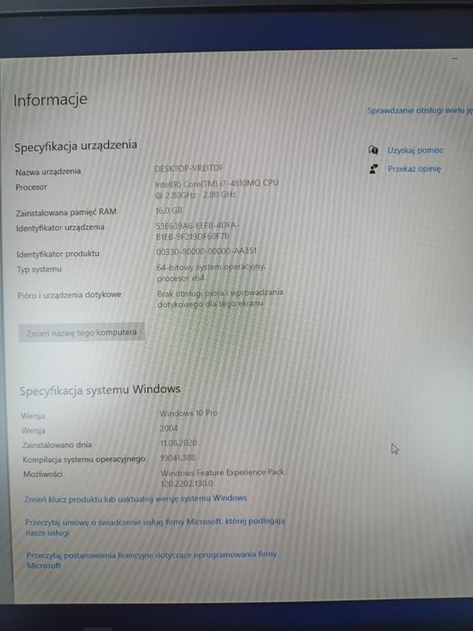 Laptop ze stacją Dell i7 Latitude 6540
