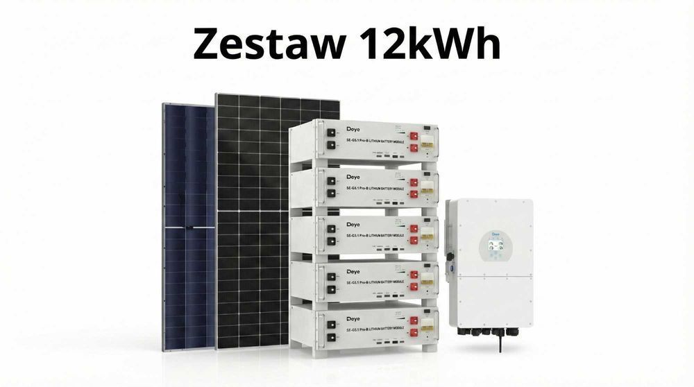 Zestaw budżetowy 12kWh HV (panele, inwerter, 3 fazy, magazyn 25 kWh)