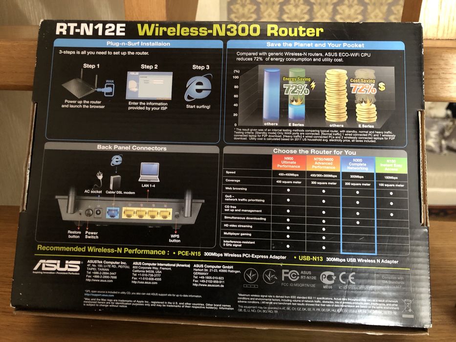 Продам роутер ASUS RT N-12 E